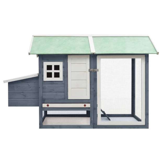 Chicken Cage Grey 170x81x110cm Solid Pine & Fir Wood Image 4