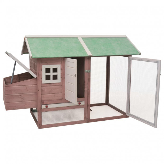 Chicken Cage Mocha 170x81x110 Cm Solid Pine & Fir Wood Image 3