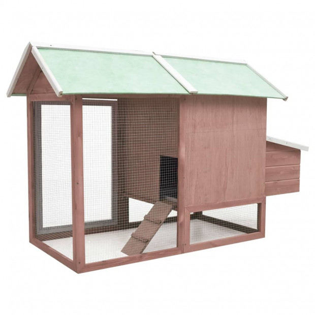 Chicken Cage Mocha 170x81x110 Cm Solid Pine & Fir Wood Image 5