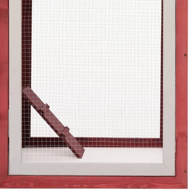 Chicken Cage Red 170x81x110 Cm Solid Pine & Fir Wood Image 7