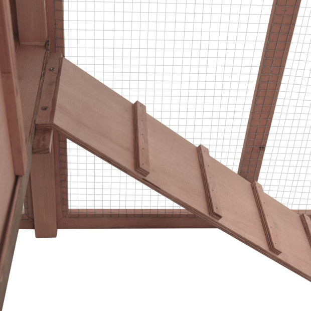 Chicken Coop With Nest Box Mocha And White Solid Fir Wood Image 7