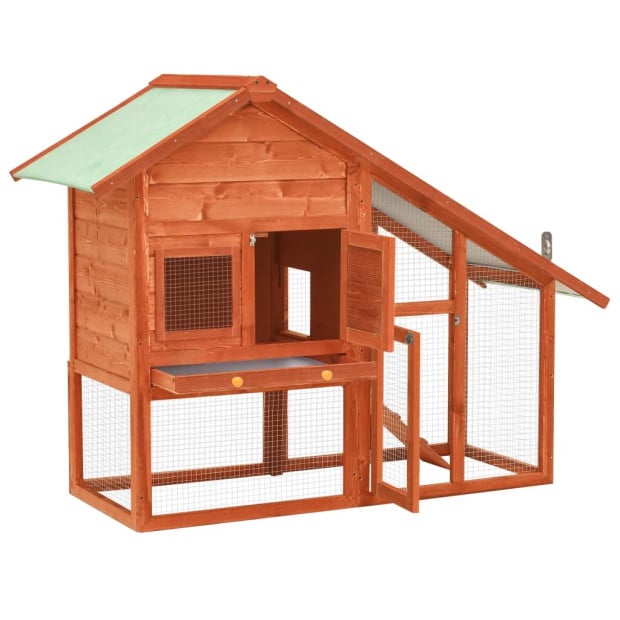 Rabbit Hutch 140x63x120 Cm Solid Firwood Image 2