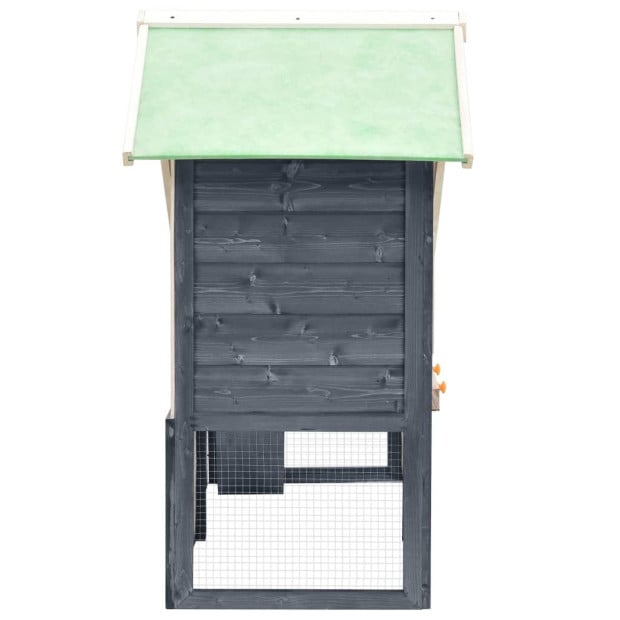 Rabbit Hutch Grey And White 140x63x120 Cm Solid Firwood Image 4