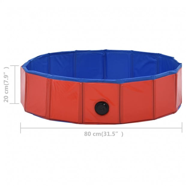 Foldable Dog Swimming Pool Red 80x20cm PVC Image 9