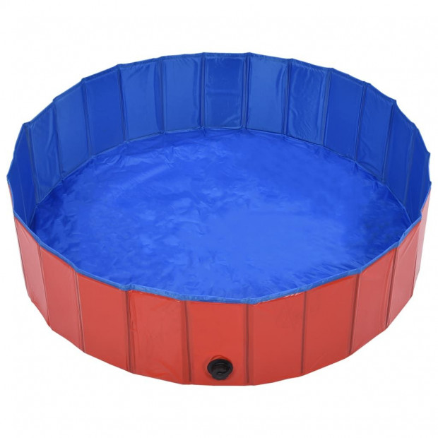 Foldable Dog Swimming Pool Red 120x30 Cm Pvc Image 4