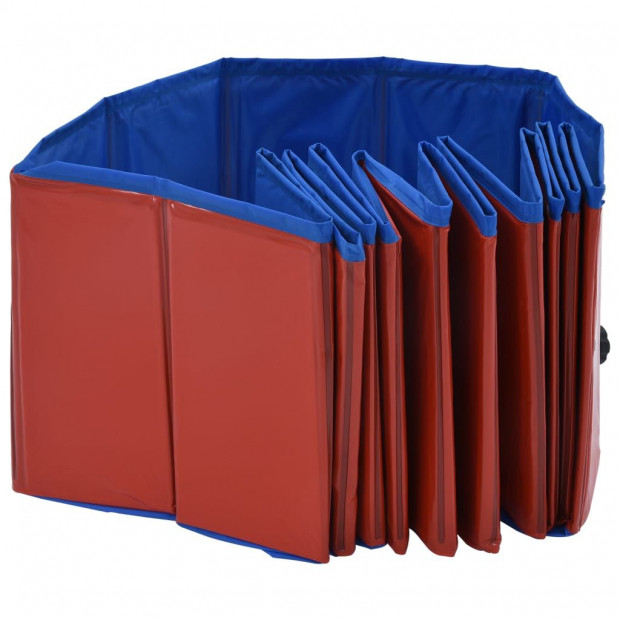 Foldable Dog Swimming Pool Red 120x30 Cm Pvc Image 6
