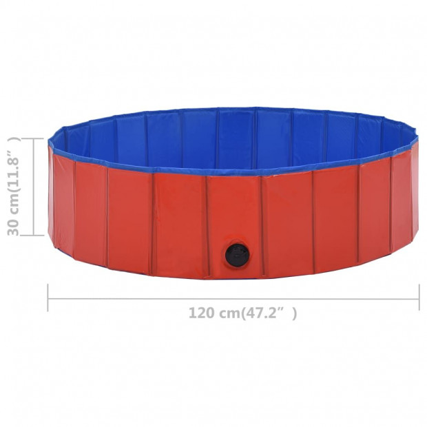 Foldable Dog Swimming Pool Red 120x30 Cm Pvc Image 9