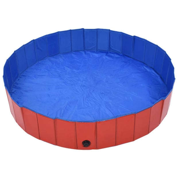Foldable Dog Swimming Pool Red 160x30 Cm Pvc Image 3