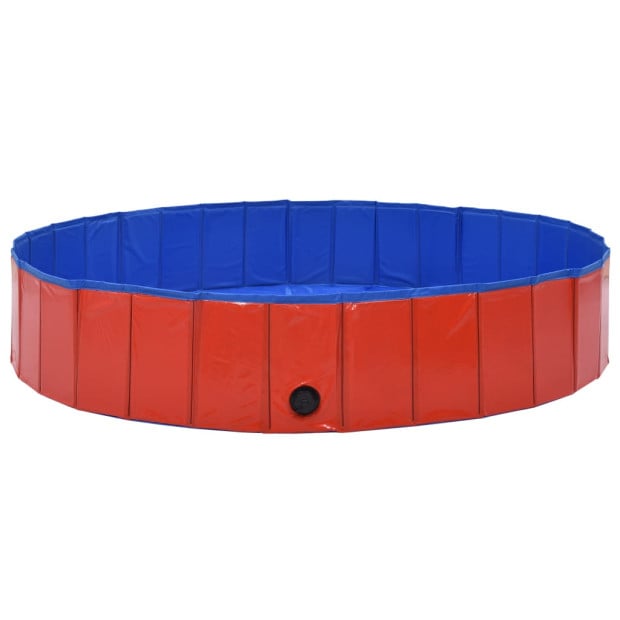 Foldable Dog Swimming Pool Red 160x30 Cm Pvc Image 4