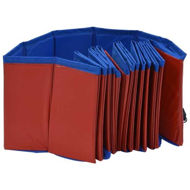 Foldable Dog Swimming Pool Red 160x30 Cm Pvc Image 5