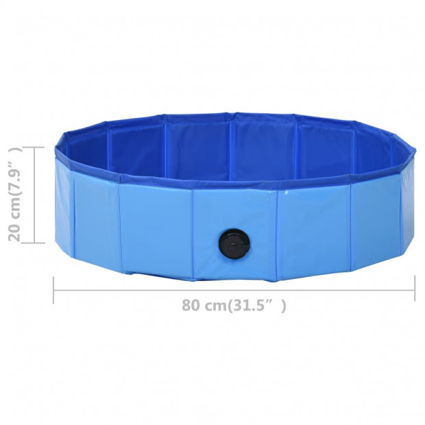 Foldable Dog Swimming Pool Blue 80x20 Cm Pvc Image 9