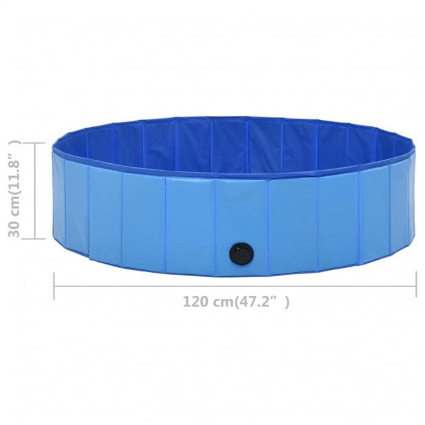 Foldable Dog Swimming Pool Blue 120x30 Cm Pvc Image 9