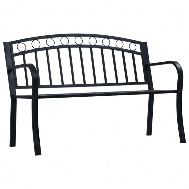 Garden Bench 125 Cm Black Steel - Circle