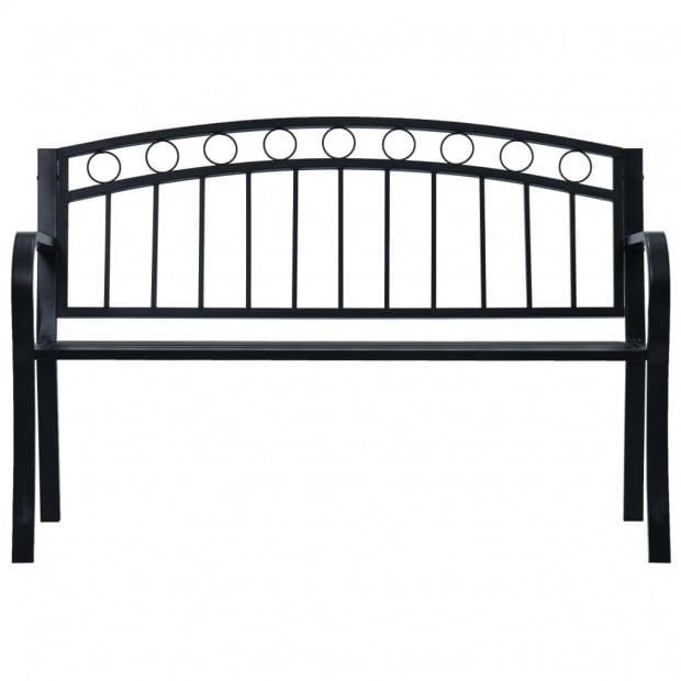 Garden Bench 125 Cm Black Steel - Circle Image 2