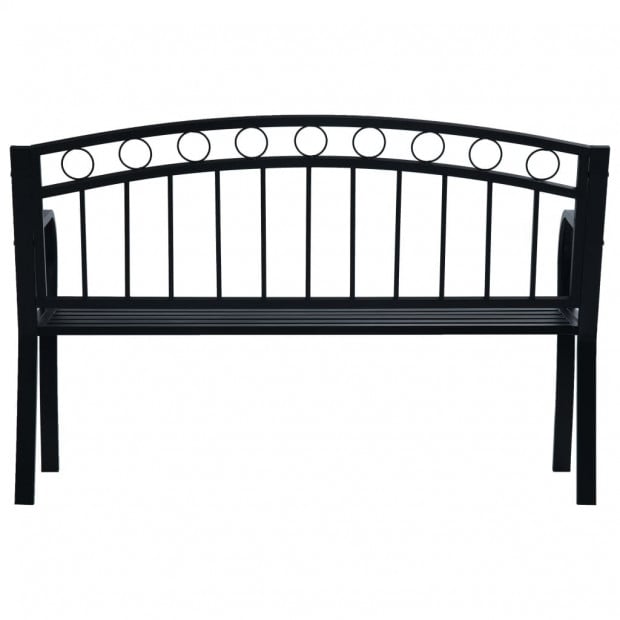 Garden Bench 125 Cm Black Steel - Circle Image 4