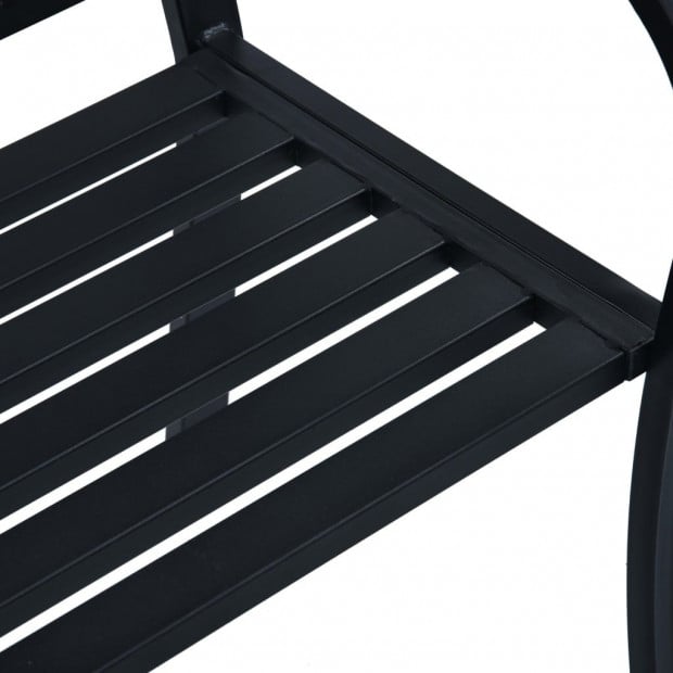 Garden Bench 125 Cm Black Steel - Circle Image 6
