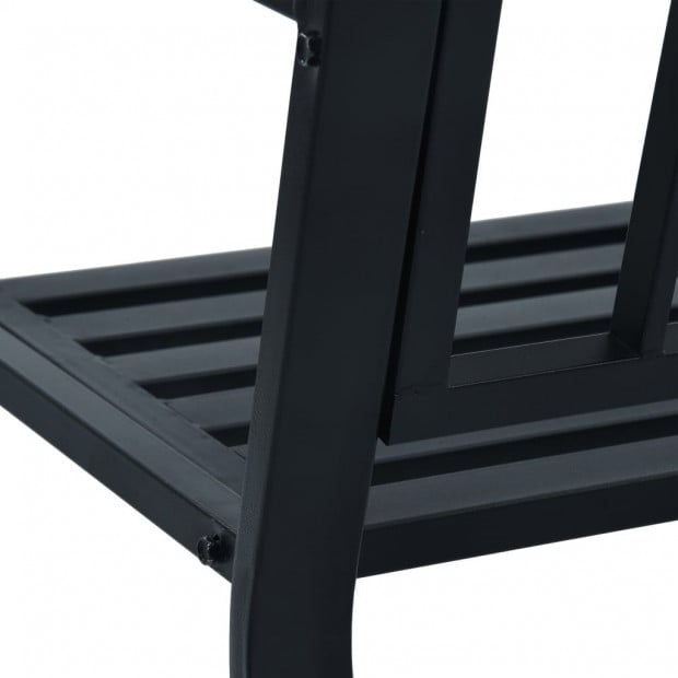 Garden Bench 125 Cm Black Steel - Circle Image 7