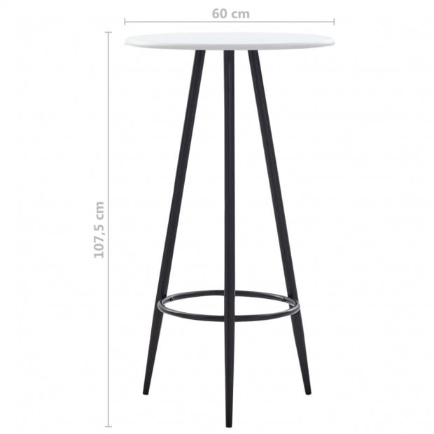 Bar Table White 60x107.5 Cm Mdf Image 4