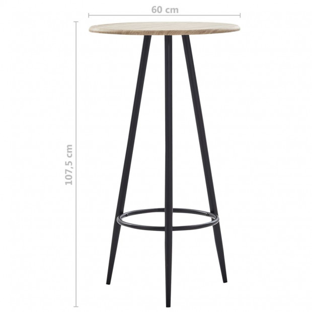 Bar Table Oak 60x107.5 Cm Mdf Image 4