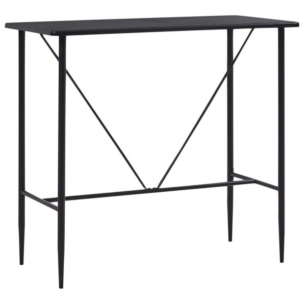 Bar Table Black 120x60x110 Cm Mdf