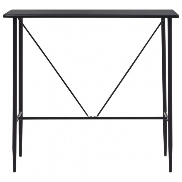 Bar Table Black 120x60x110 Cm Mdf Image 2