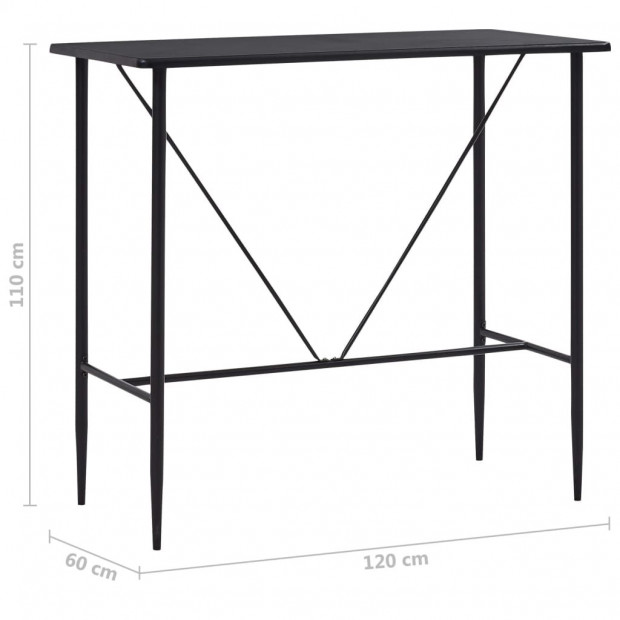 Bar Table Black 120x60x110 Cm Mdf Image 6