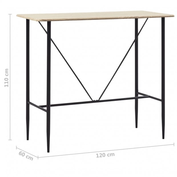 Bar Table Oak 120x60x110 Cm Mdf Image 6