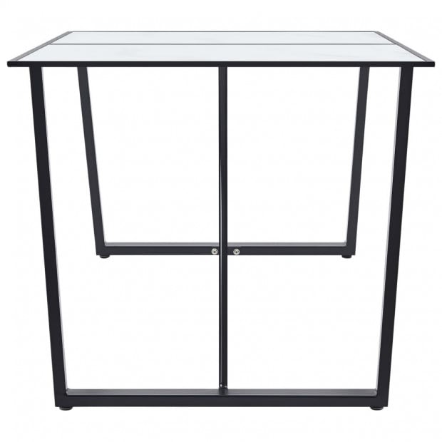 Dining Table White 160x80x75 Cm Tempered Glass Image 3