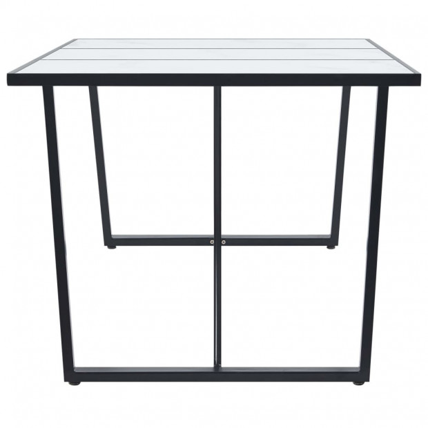 Dining Table White 180x90x75 Cm Tempered Glass Image 3