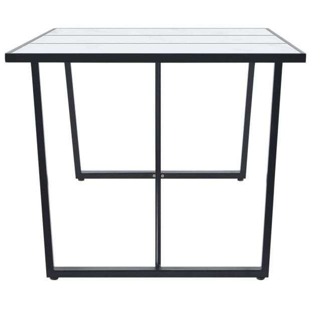 Dining Table White 200x100x75 Cm Tempered Glass Image 3