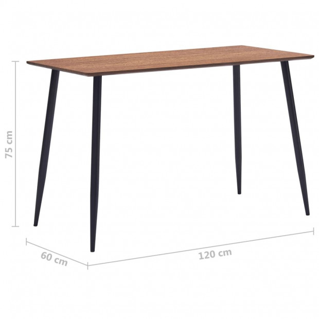 Dining Table Brown 120x60x75 Cm Image 6