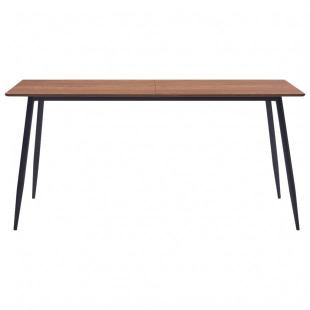 Dining Table Brown 160x80x75 Cm Mdf Image 2