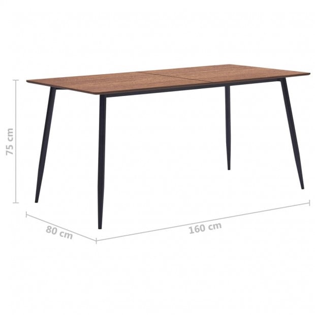 Dining Table Brown 160x80x75 Cm Mdf Image 6