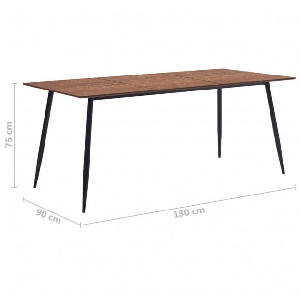 Dining Table Brown 180x90x75 Cm Mdf Image 6