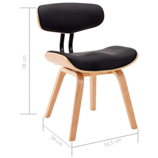Dining Chairs 4 Pcs Black Wood And Faux Leather Image 8