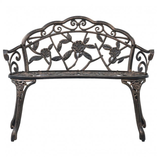 Bistro Bench 100cm Bronze Cast Aluminium Image 2