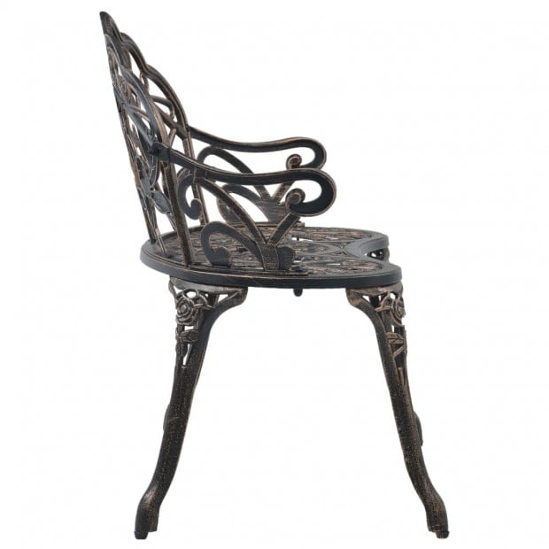 Bistro Bench 100cm Bronze Cast Aluminium Image 4