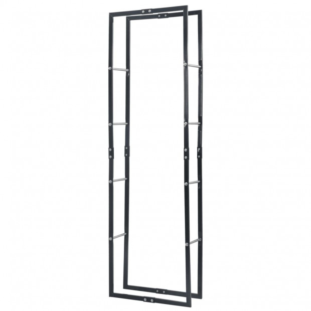 Firewood Rack Black 60x25x200 Cm Steel Image 3