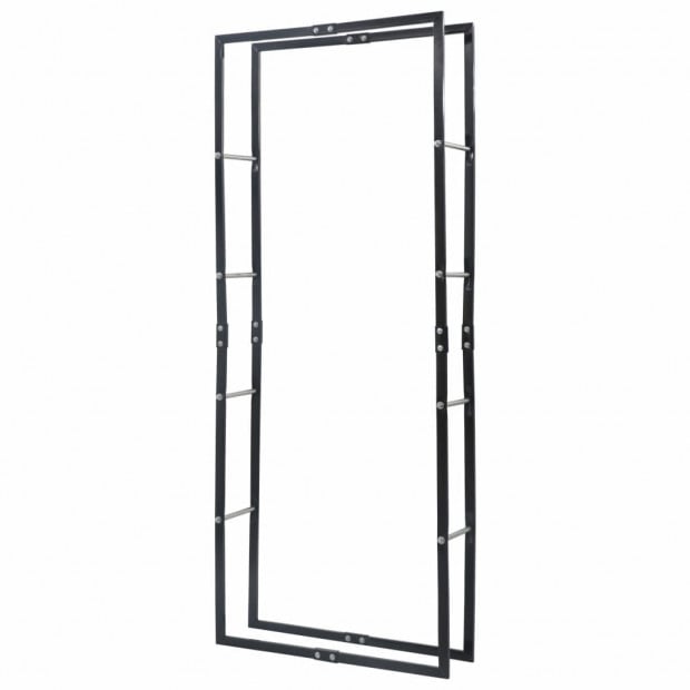 Firewood Rack Black 80x25x200 Cm Steel Image 3