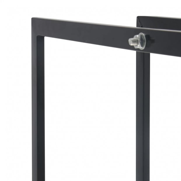 Firewood Rack Black 80x25x200 Cm Steel Image 5