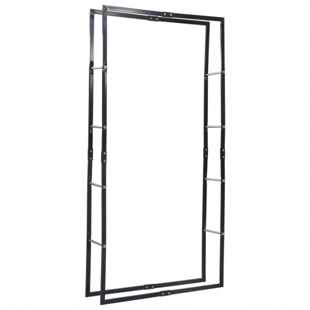 Firewood Rack Black 100x25x200 Cm Steel Image 2