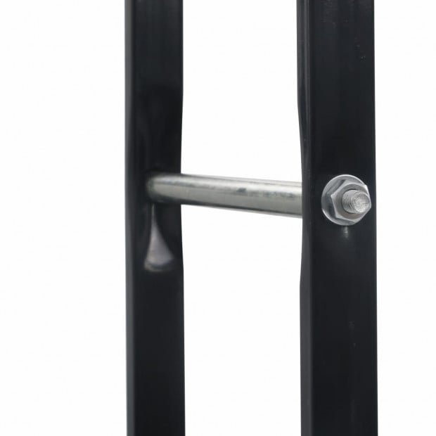 Firewood Rack Black 100x25x200 Cm Steel Image 6