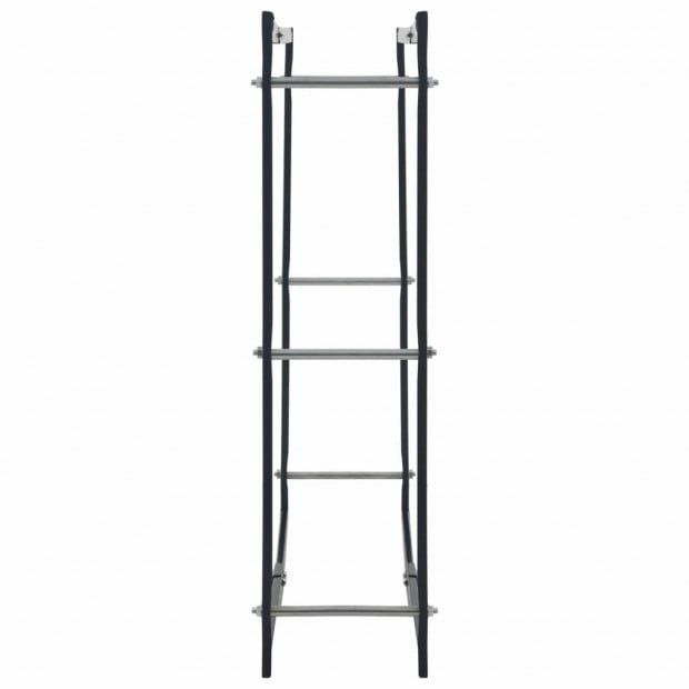 Firewood Rack Black 100x25x100 Cm Steel Image 4