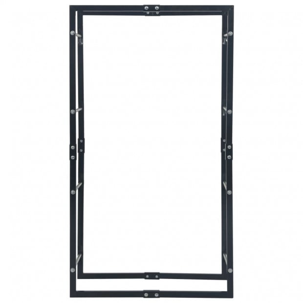 Firewood Rack Black 80x25x150 Cm Steel Image 3