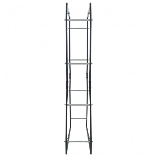 Firewood Rack Black 80x25x150 Cm Steel Image 4