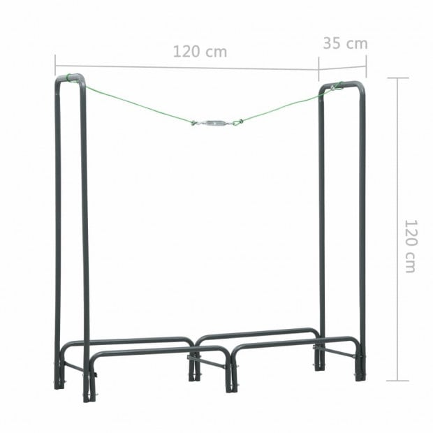 Firewood Rack Anthracite 120x35x120 Cm Steel Image 9