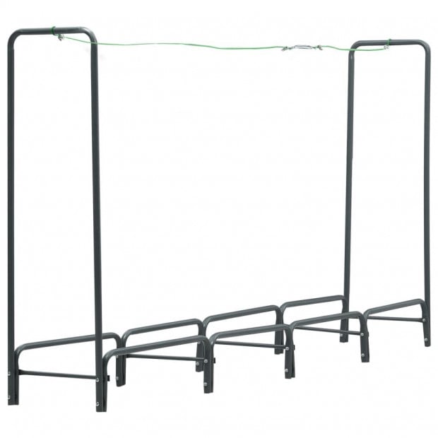 Firewood Rack Anthracite 240x35x120 Cm Steel Image 2