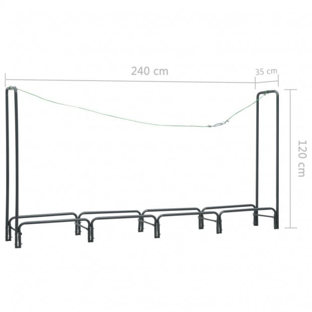 Firewood Rack Anthracite 240x35x120 Cm Steel Image 10