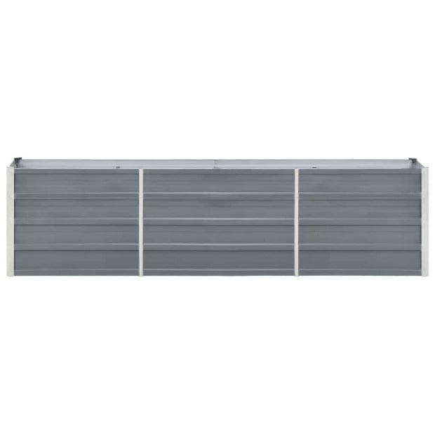 Garden Raised Bed Galvanised Steel 240x40x45cm Grey Image 2