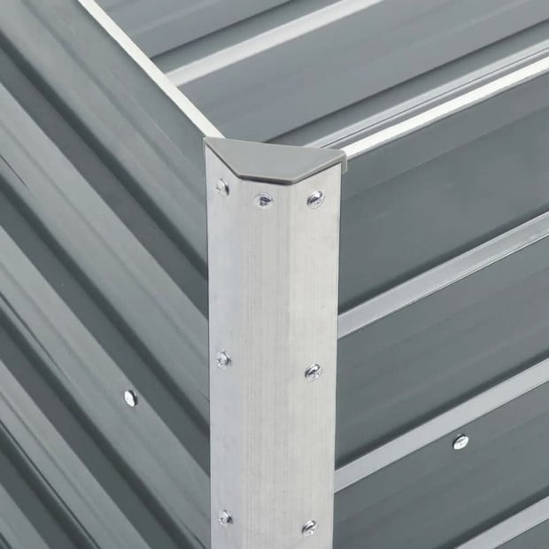 Garden Raised Bed Galvanised Steel 240x40x45cm Grey Image 4